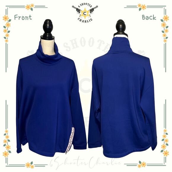 Nike Therma Funnel Neck Casual Sweatshirt Size XL Blue Side Zip Long Sleeve - Picture 1 of 9